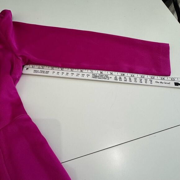 Taylor Wrap Dress Long Sleeve Magenta Pink Size 4 - Picture 12 of 14